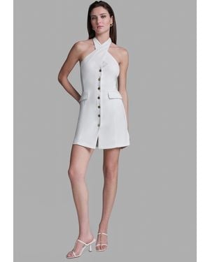 BCBGMAXAZRIA Halter Neck Mini Dress - Gray