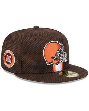 KTZ Cleveland S 2024 Sideline 59fifty Fitted Hat - Brown
