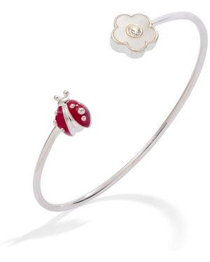 ALEX AND ANI Ladybug And Daisy Flex Cuff - White