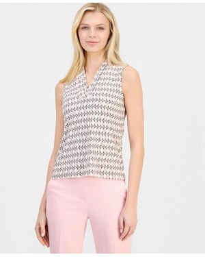 Anne Klein Petite V-neck Sleeveless Top - Multicolor