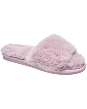 Nine West Faux Fur Slippers Blush - Pink