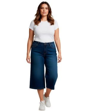 Avenue Butter Denim Wide-leg Crop - Blue