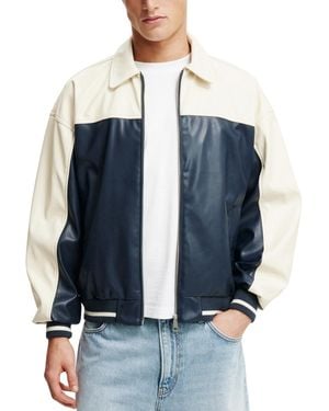 Cotton On Artificial Leather Western Jacket - Blue