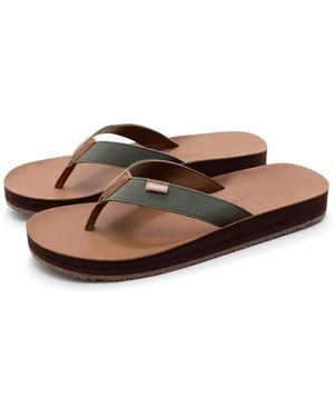 feel good Men S Zensole Kinderz Faux Leather Flip-flop Thong Sandals - Brown