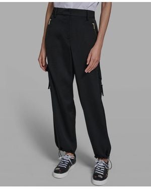 KARL LAGERFELD Cropped Cargo Pants - Black
