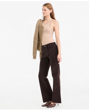 Kobi Halperin Luelle Corduroy High-waist Straight-leg Pants - White