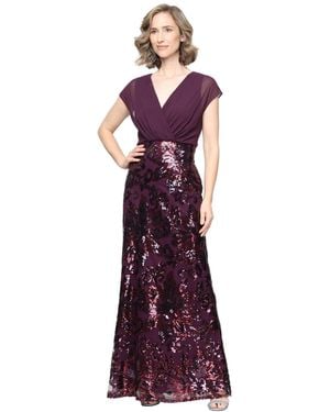 Sl Fashions V-neck Dress - Purple