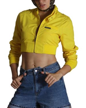 Members Only Mini Cropped Racer Jacket - Blue