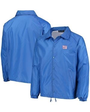Dunbrooke New York Giants Coaches Classic Raglan Full-snap Windbreaker Jacket - Blue