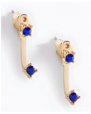 Mint & Lily Birthstone Drop Ear Jacket Earrings - White