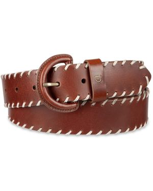 Cole Haan Covered Buckle Suede Belt in Brown | Lyst display picture 2