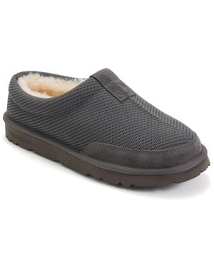 Dearfoams Fireside By Grafton Sport Knit Water Repellent Twill Clog Slippers - Gray