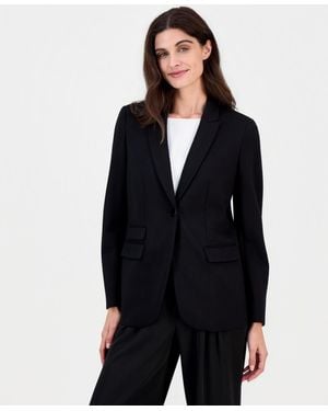 Anne Klein Triple-pocket One-button Jacket - Black