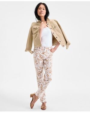 Style & Co. Straight-leg High Rise Twill Pants - White