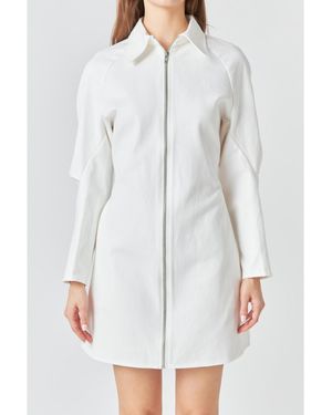 Grey Lab Zip Up Mini Dress - White