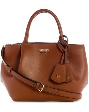 Guess Amorette Girlfriend Satchel Bag - Brown