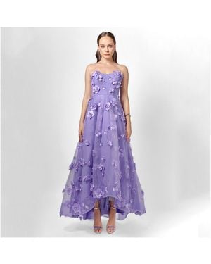 Bariano Ila Strapless Hi Lo Gown - Purple