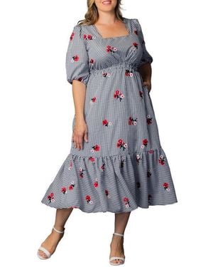 Kiyonna Plus Size Bailey Square Neck Maxi Dress - Black