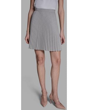 BCBGMAXAZRIA Pleated Pull-on Mini Skirt - Gray