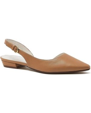 Lands' End Leather Slingback Low Heels - Natural