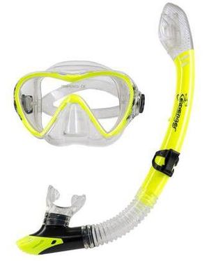Seavenger Torpedo Tempered Glass Mask & Dry Top Snorkel Combo Set - Black