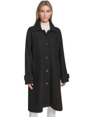 Andrew Marc Jupiter Wool Blend Balmacaan Coat - Black