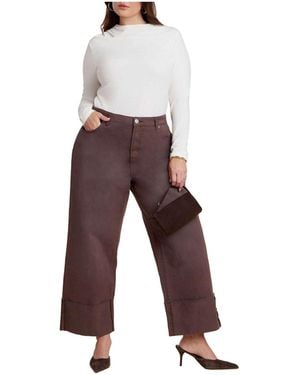 Eloquii Tall Cuff Jean - White