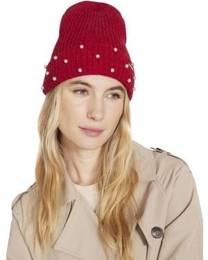 Steve Madden Ballin' Embellished Beanie - Red
