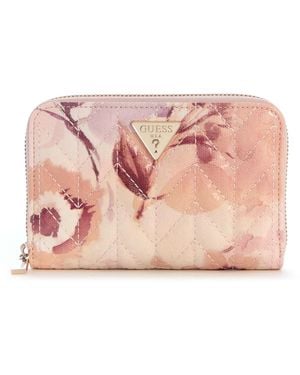 Guess Stacey Zip Around Wallet - Pink
