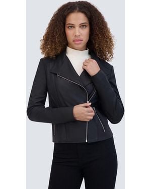 Andrew Marc Felix Moto Leather Jacket - Blue