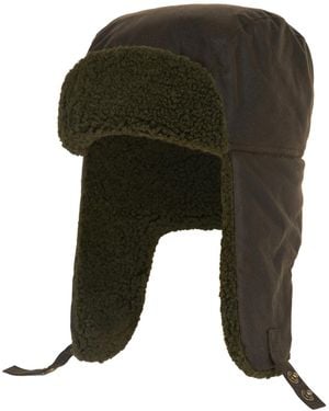 Barbour Waxed-cotton Fleece-lined Morar Trapper Hat - Green