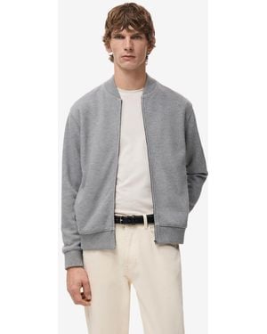 Mango Bomber Zip Hoodie - Gray