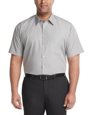 Van Heusen Big & Tall Poplin Short Sleeve Dress Shirt - Gray