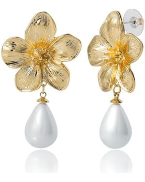 Jessica Simpson Flower Earrings - Metallic