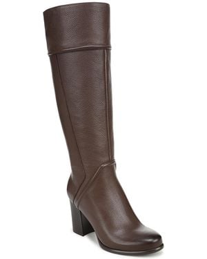 27 EDIT Naturalizer Lexa Knee High Wide Calf Block Heel Boots - Brown