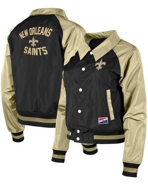 KTZ New Orleans Saints Coaches Raglan Full-snap Jacket - Black