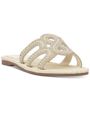 Jessica Simpson Bria Rhinestone Slide Sandals - White