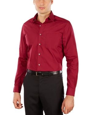 Van Heusen Athletic Fitted Poplin Dress Shirt - Red