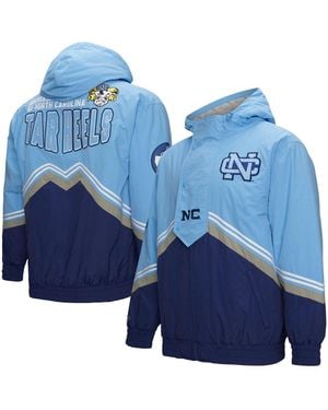 Mitchell & Ness Navy/carolina Blue North Carolina Tar Heels Throw It Back Vintage Logo Full-zip Jacket