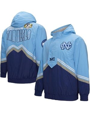 Mitchell & Ness Navy/carolina Blue North Carolina Tar Heels Throw It Back Vintage Logo Full-zip Jacket