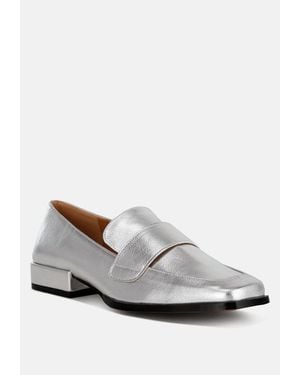 Rag & Co Jongs Metallic Penny Loafers - White