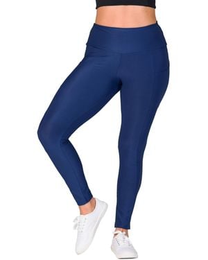 24seven Comfort Apparel Side Pocket Ankle Length Yoga Pant leggings - Blue