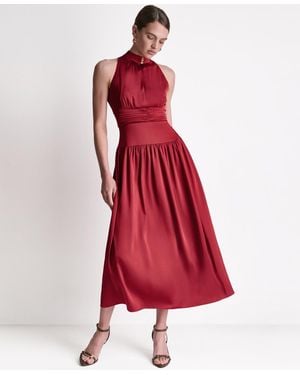 BCBGMAXAZRIA Mock Neck Maxi Dress - Red
