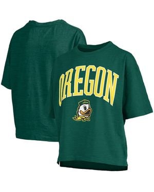 Pressbox Oregon Ducks Nelson Arch Over Logo Waist Length Oversized Slub T-shirt - Green