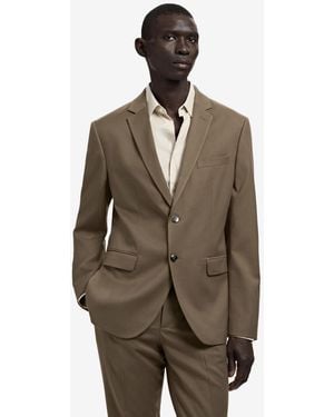 Mango Stretch Fabric Super Slim-fit Suit Jacket - Brown
