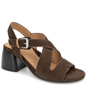 Gentle Souls Mela Block Heel Dress Sandals - Brown