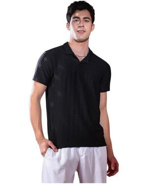 Campus Sutra Onyx Hive Polo T-shirt - Black