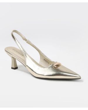 BERNESS Makenna -tone Accent Slingback Heels - White