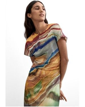 Desigual Short-sleeve Print Midi Dress - Multicolor