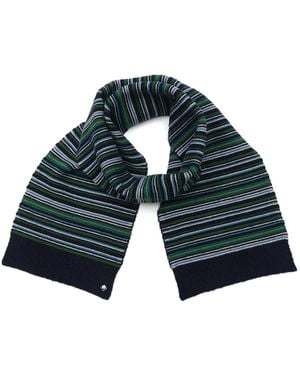 Kate Spade Garter Stitch Stripe Knit Scarf - Blue